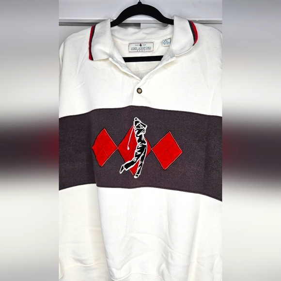 VTG JOHN ASHFORD GOLF Embroidered Sweater Sz L - Picture 2 of 9